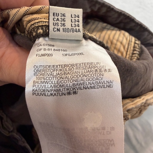 Mexx Trouser Pants Mens Size 36 L34 Brown Canvas 100% Cotton Slim Straight Leg - Picture 4 of 11